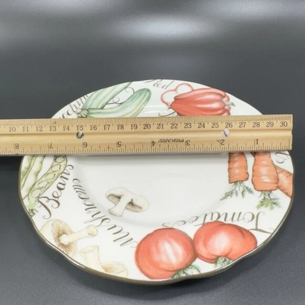 1995 Franciscan Vegetable Medley Ceramic‎ Dish Plate Set 2 Cottage Core 8inch